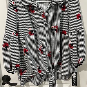 Checkered Floral Blouse
